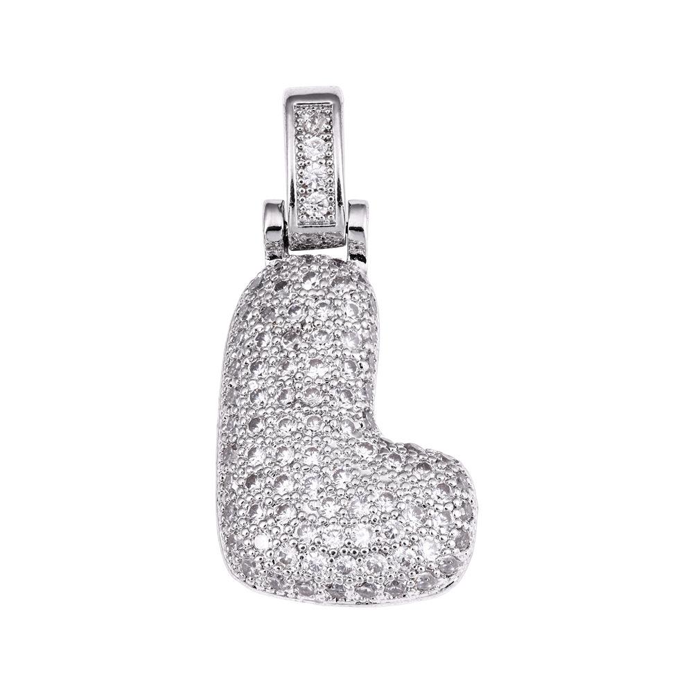 Cross Hip Hop Copper Zircon 26-Letter Pendant Necklace