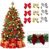 12Pcs Christmas Bows Decoration Gold Red Silver Small Bows for Christmas Tree Mini Bowknot DIY Ornaments Home Decoration 2025
