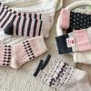Women's Autumn and Winter Warm Cloud Fleece Bow and Fleece Wool Mid-calf Socks for Home Warmth Bow Postpartum Socks