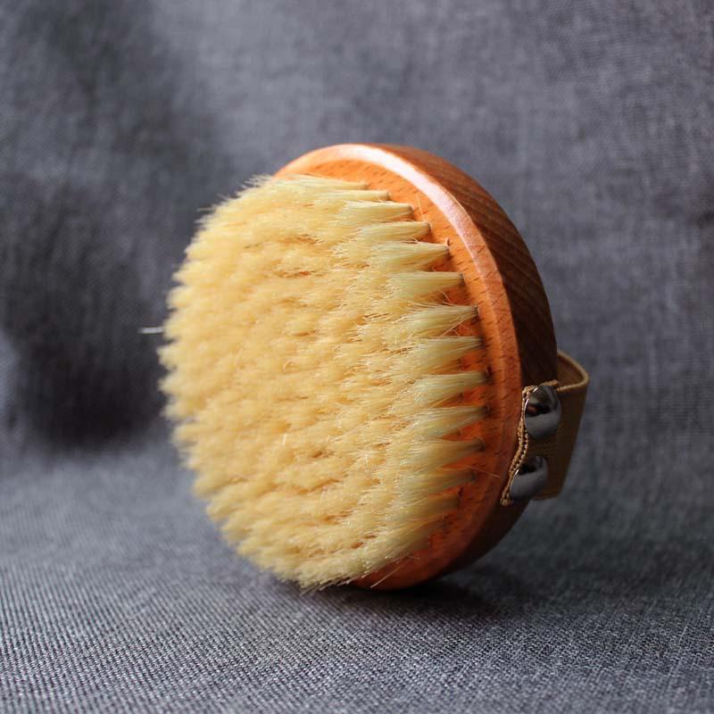 Beech Wood Boar Bristle Oval Brush for Dry Brushing, Bath, Shower, and Meridian Massage
