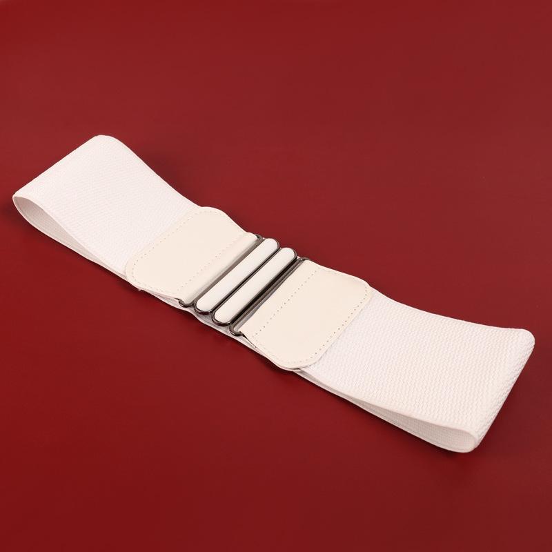 

Женский универсальный эластичный пояс из искусственной кожи - Утягивающий талию и декоративное украшение 7,5 см белый