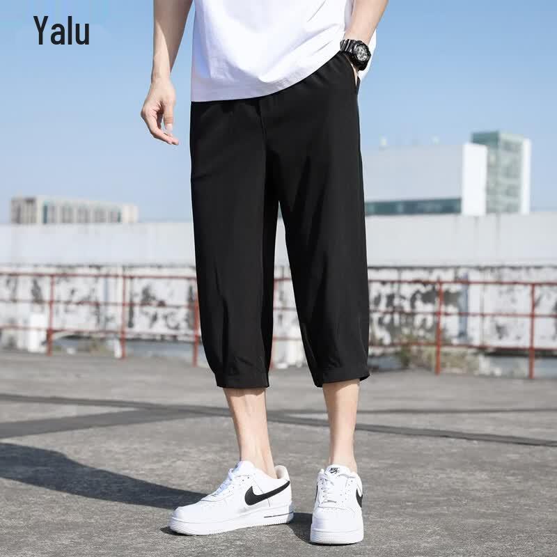 Yalu Men s Ice Silk Quick-Dry Sports Capri Shorts 2XL