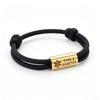 Bracciale Diabete di Tipo 2 Acciaio Inossidabile Barra Incisa Corda di Nylon Intrecciata Doppia per Uomo Donna