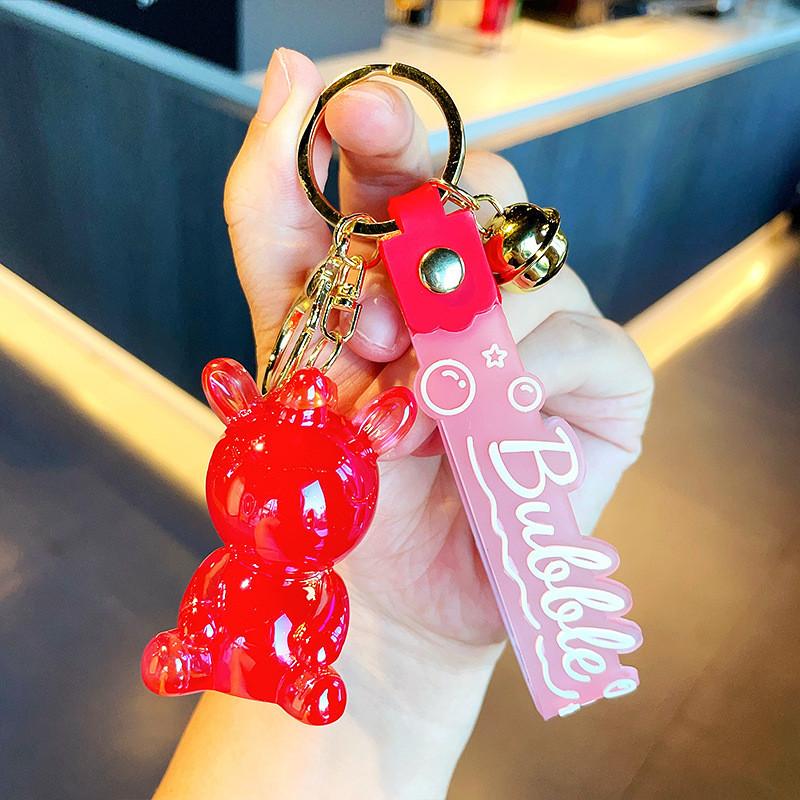 Colorful Resin Cartoon Keychains Bear And Rabbit Perfect For Party Favors