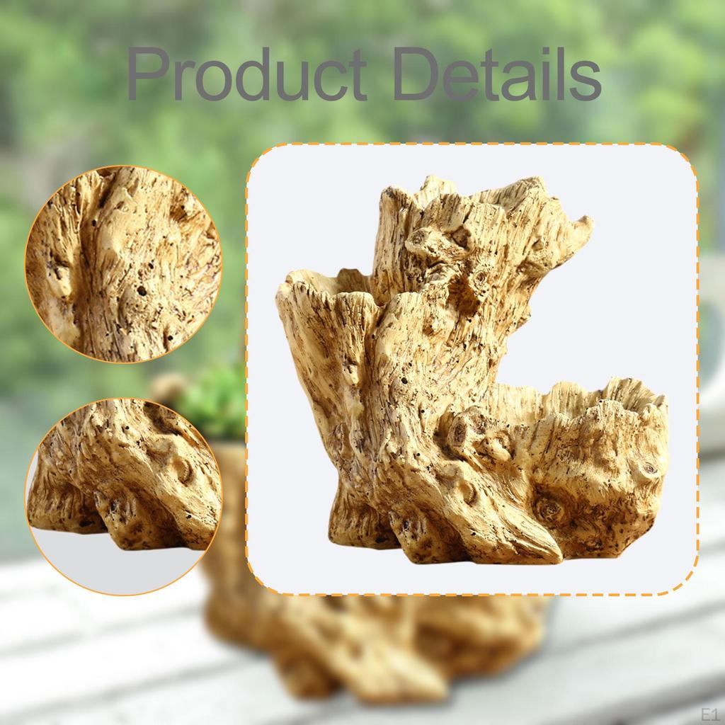 Květináč Kontejner Umělá Dřevěná Figurka Simulovaný Pařez Pryskyřičný Květináč Rostlina