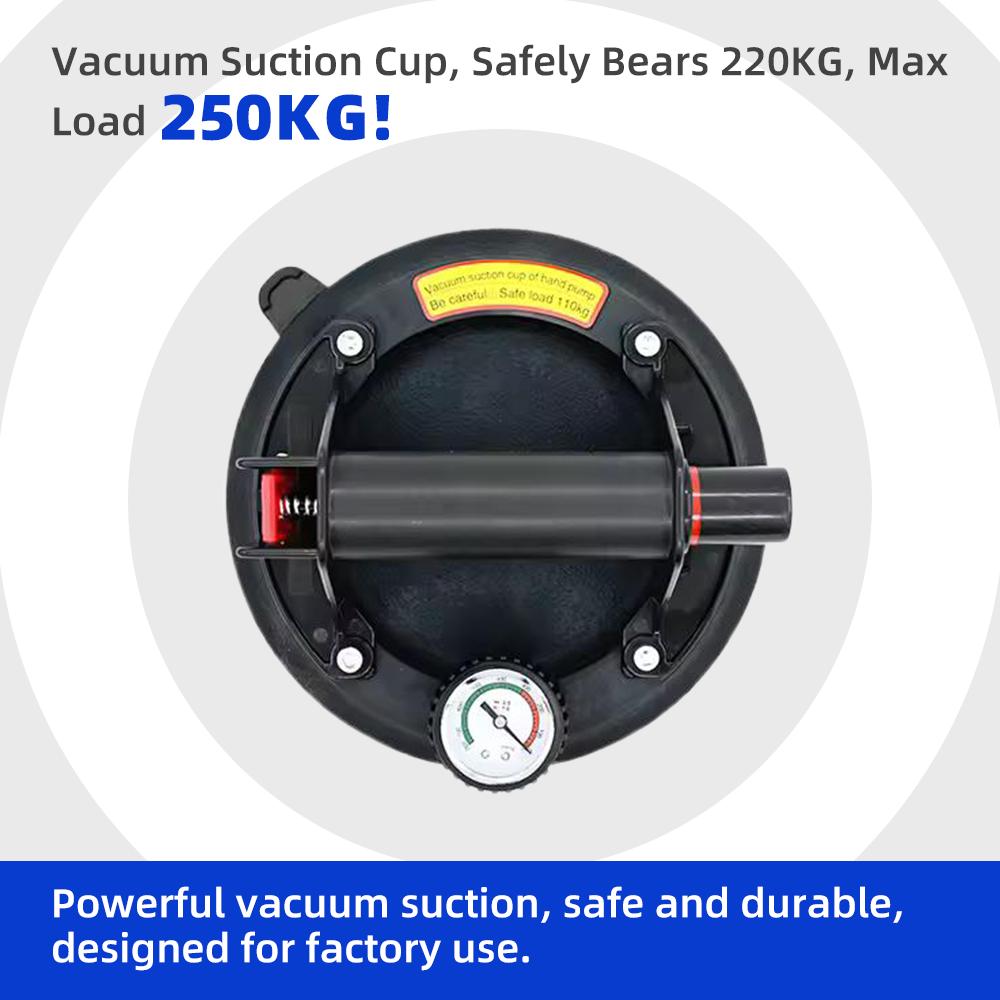 Hot Sale 8Inch Vacuum Suction Cup 200kg Bearing Load Manual Pump For Granite Tile Handling & Glass Lifting In Construction Sites