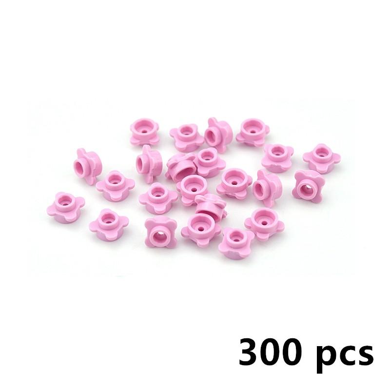 300pcs 4 Petal  Flowers Building Blocks DIY Bricks Plant Floret Grass Educational Assemblage Construction Toy Compatible 33291 For Children