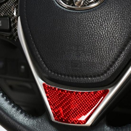 Red Carbon Fiber Lower Steering Wheel Cover Trim For Toyota Corolla 2014-2018