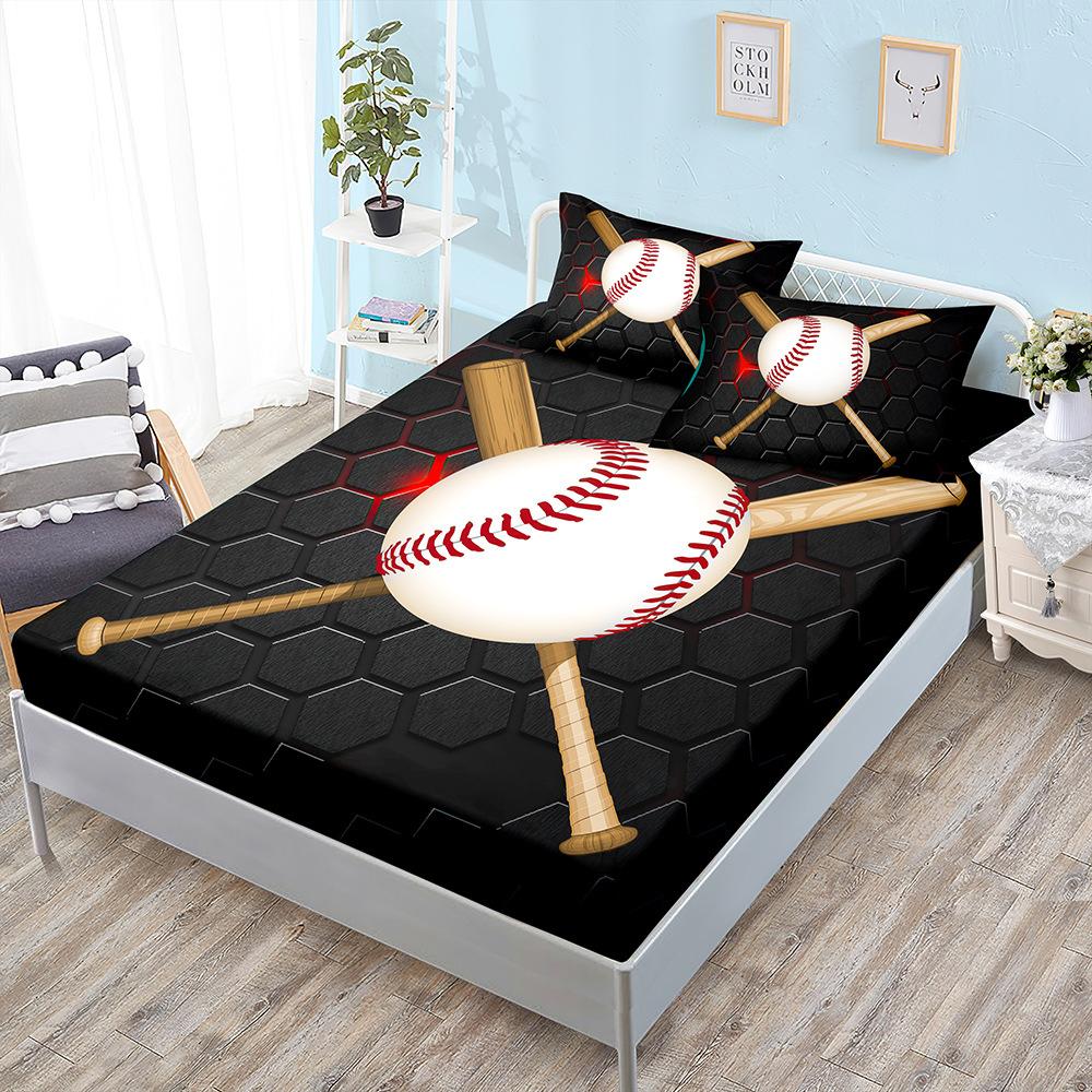 Three-Piece Mattress, Mattress Cover, Basketball, Baseball, Sports Decoration, Mattress Protective Cover.