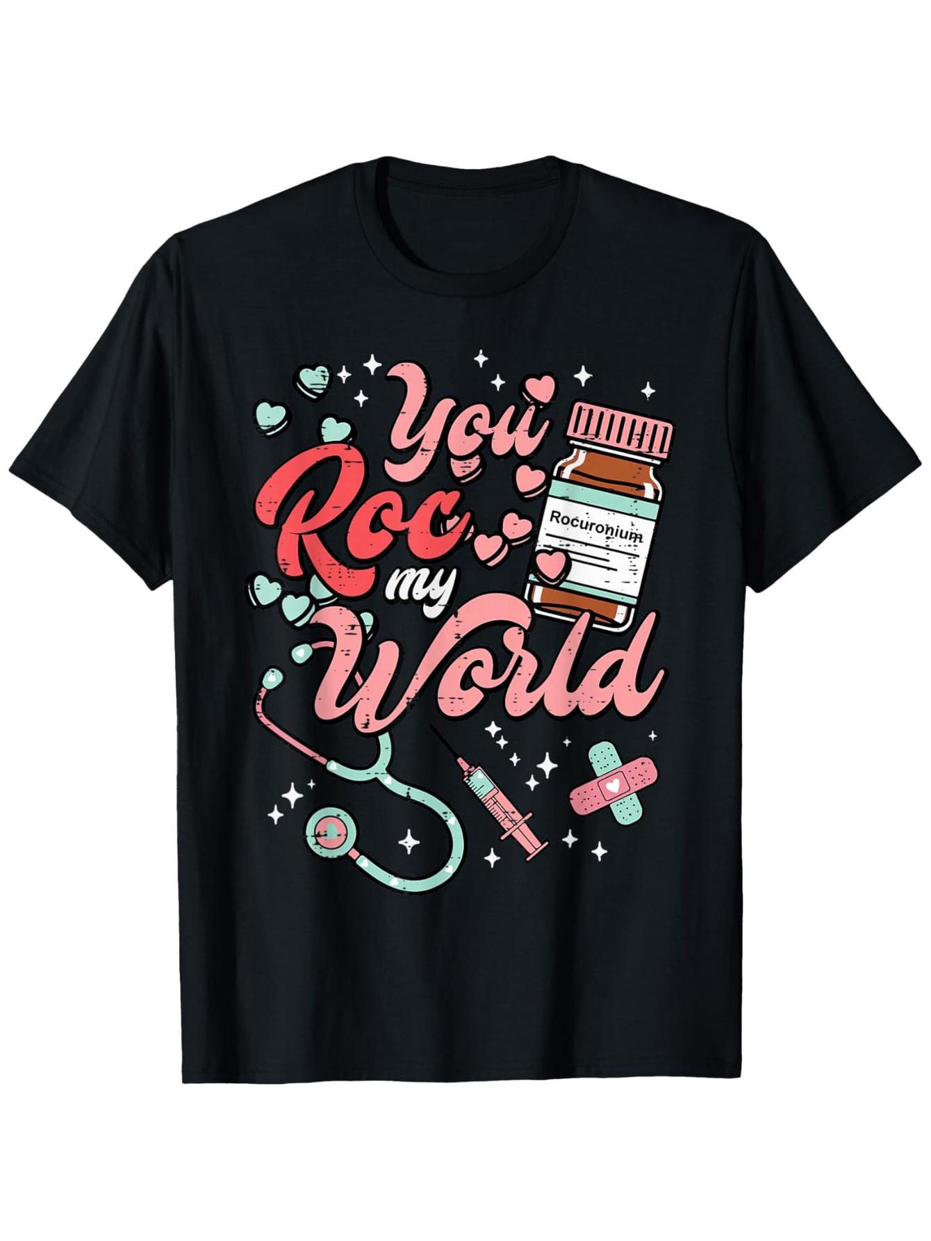 

Valentines Day Nurse You ROC My World Scrub Top Unisex T-Shirt XXXXL