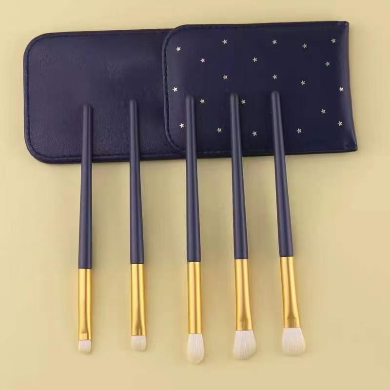 5-teiliges Lidschatten- & Nasenkonturenpinsel-Set mit weichen Borsten - Studentenfreundlich & Tragbar