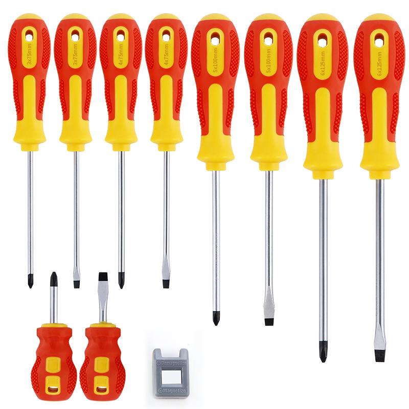 10-Piece Non-Slip Handle Slotted & Phillips Screwdriver Set
