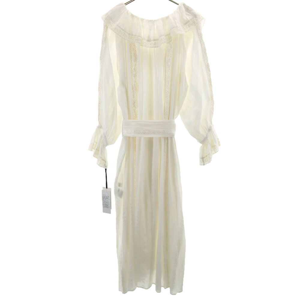 Unused GRACE CLASS Long Sleeve Frill Lace Long Dress 2-36 White Thin Women Used
