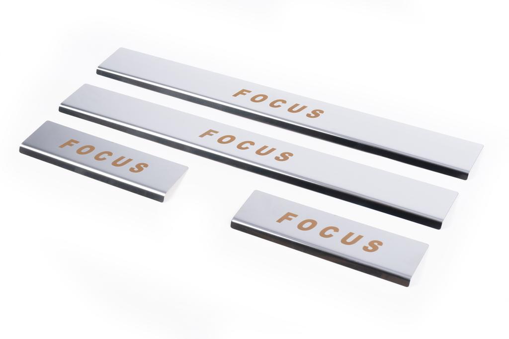Door Sills Carmos V1 (4 Pcs, Stainless Steel) for Ford Focus I 1998-2005
