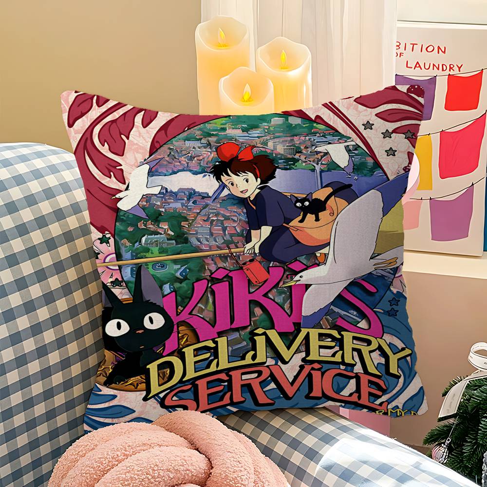 K-Kikis D-Delivery S-Service Personalized Pillow Dust Cover Bedroom Kids Party Decoration Pillowcase Birthday Children Gift 12x12Inch