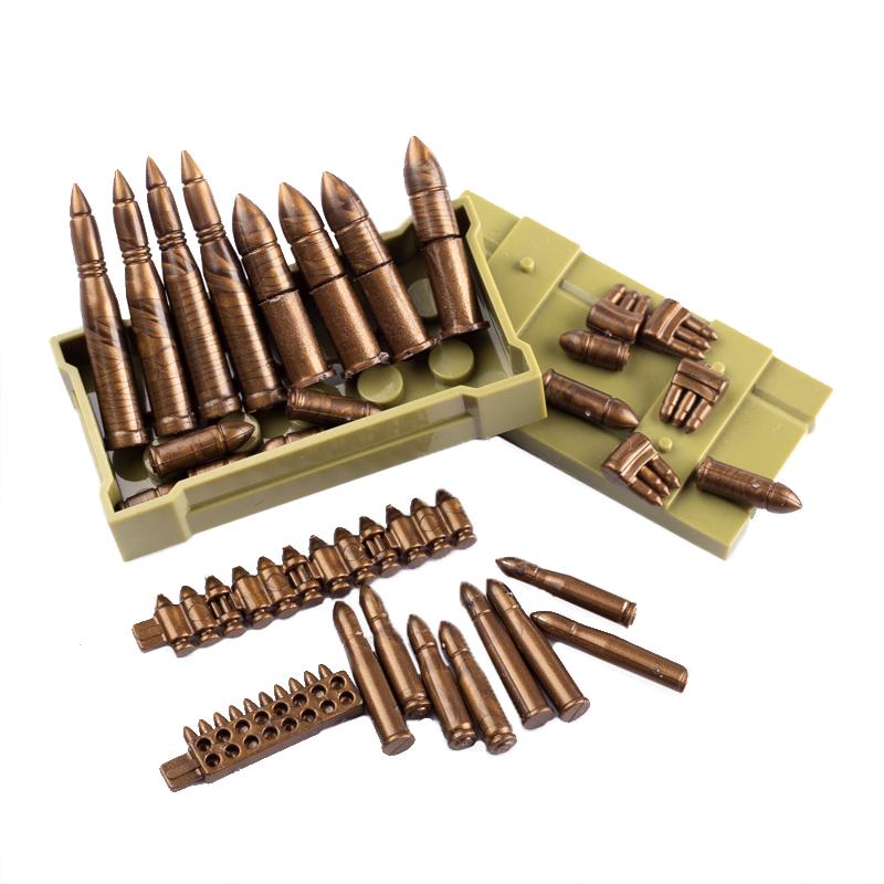 MOC WW2 Military Oil Barrel Weapons Box Building Block Set War Scene Accessories Bullet Motorcycle Sandbag Block Bricks Toys  Playsets