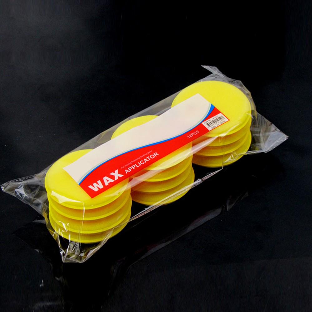 Yellow WINOMO 12pcs Waxing Polish Wax Foam Sponge Applicator Pads for Cars Vehicle Glass Cleaning