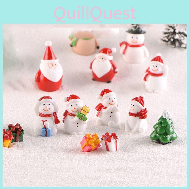 Verspielter Weihnachtsbaum Weihnachtsmann Schneemann Ornamente Perfekte Miniatur-Gartenfiguren Für Kreative DIY-Projekte