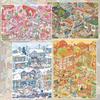 Fun DIY 3D Miniature Stickers Handicraft Decor Stacking Cabin Town Stickers Creative Arts Miniature Scene Paster Kids