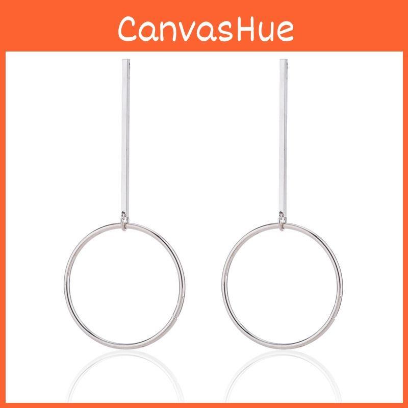 And Gold Silver Geometric Hoop Earrings Fashionable Minimalist Alloy Jewelry Women For