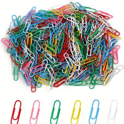 500pcs 28mm Colorful Paper Clips- Assorted Colors (Pink, Blue, Green, Yellow, White or So) -Durable Iron Office&School Supplies