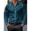 Men's Casual Geometric Print Long Sleeve Shirt - Breathable Button-Up Collared Shirt for Spring & Fall