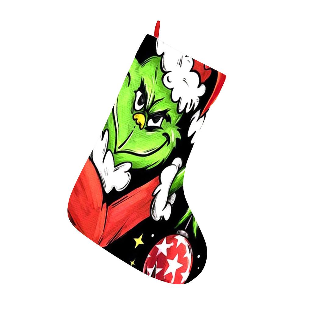 Christmas Stocking, Large Green Christmas Stockings Christmas Decorations For Family Holiday Party Decor