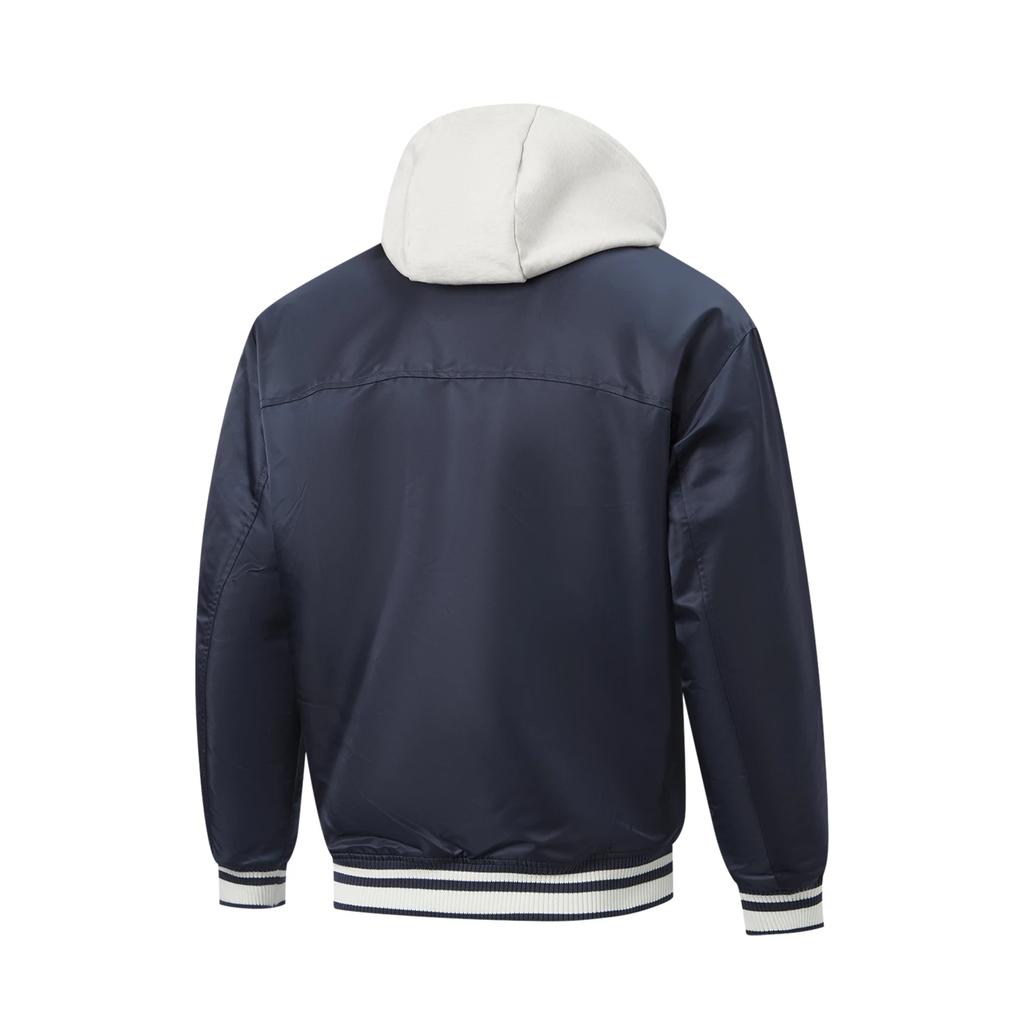 Li Ning Wade Series Letter Stripe Zipper Hooded Versatile Loose Cotton Jacket Men Jackets AJMW087-1