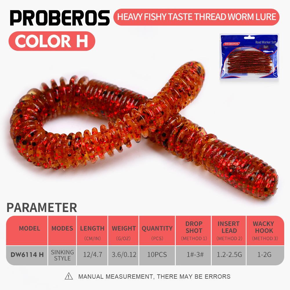 

Lure Bait: Soft Sinking Noodle Worms for Bass and Blackfish, 10pcs/bag 12 cm, 3.6 g