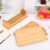 4pcs Bamboo Cutting Board Set with Stand Food Icons Juice Groove for Meat Fish Bread Vegetables Fruits Christmas Kitchen Tool
