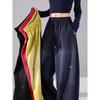 Pantalones de chándal para mujer con plátano y strass degradado - Cintura elástica Otoño/Invierno Pantalones casuales de pierna ancha