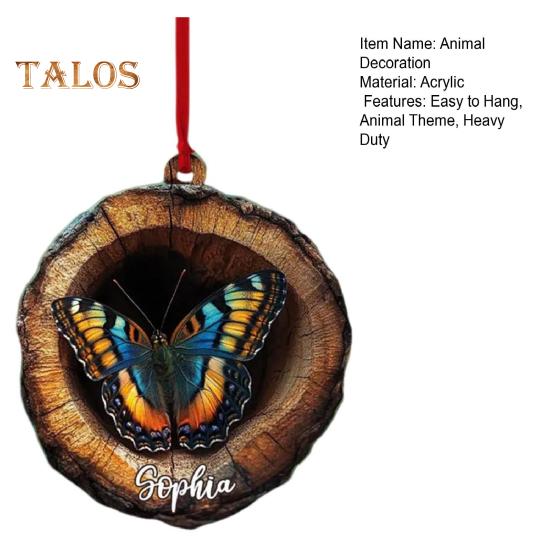Ovale Acryl-Tier-Hängedekoration, 2D, flaches Waldtier, Weihnachtsbaum-Hängeornament, Auto, Schlafzimmer, Tieranhänger, Wohnzimmer, Schlafzimmer, Tier