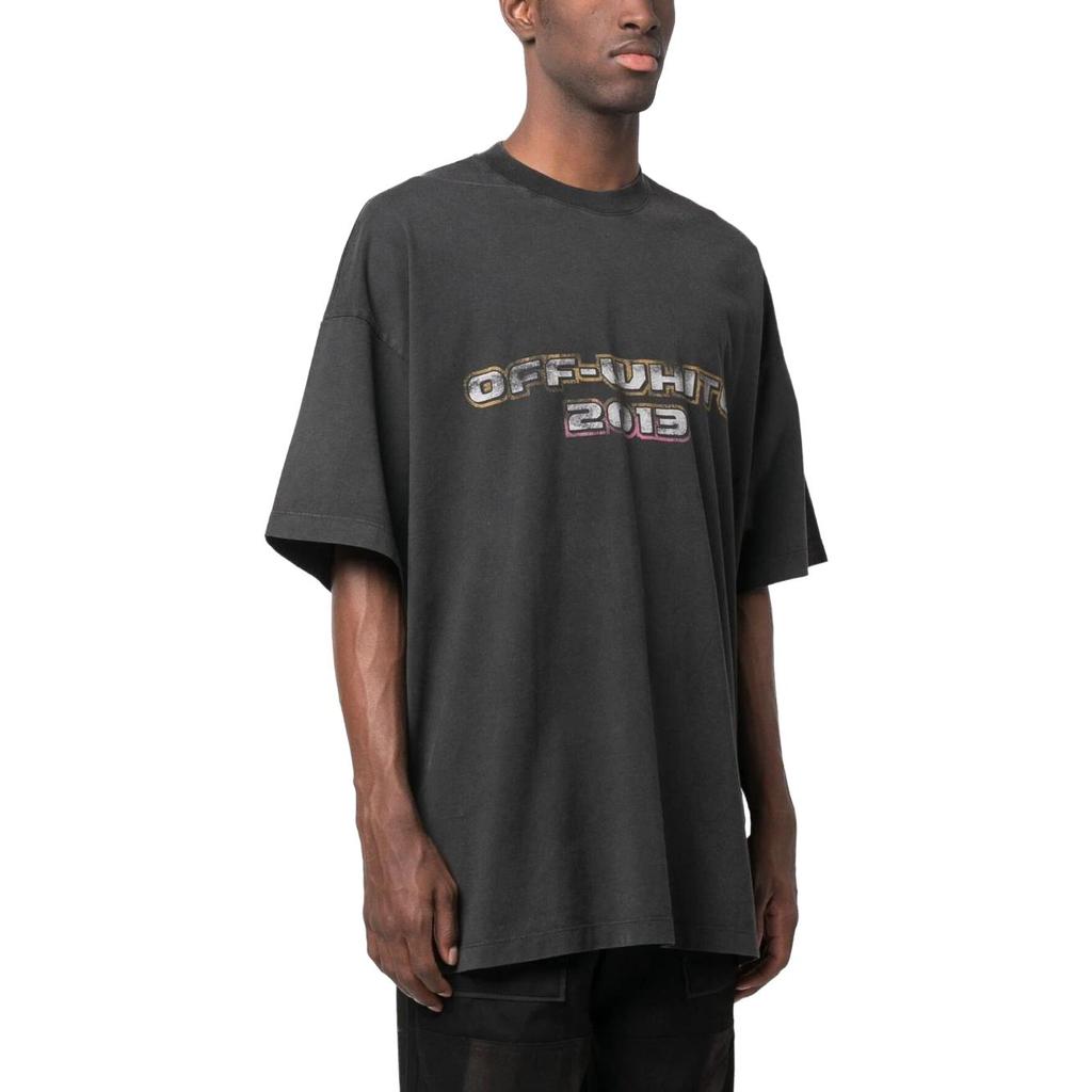 Off-White Digit Bacchus Over Short-Sleeve Tee Black/Multicolor Men Tops OMAA161F23JER0121084