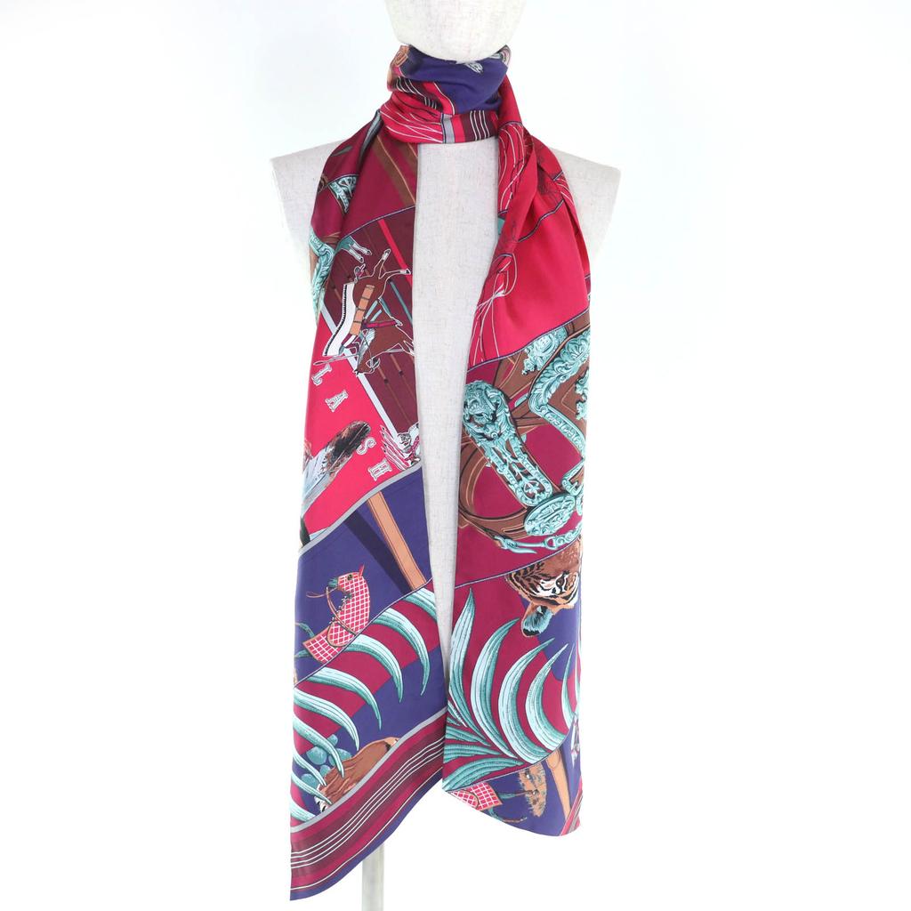 Great HERMES scarf CARREN EN CARRES Multi silk Women Used