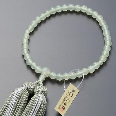 Butsudanya Takita Shoten Kyoto Gebetsperlen für Grünen Onyx 7 mm Quaste aus reiner Seide mit Perlenbeutel Gebetsperlen für Frauen, die von allen verwendet werden können