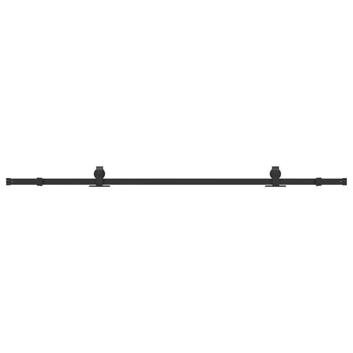 VidaXL Sliding Door Hardware Kit 213 Cm Black Steel, Sliding Door Hardware, Door Roller 4009719