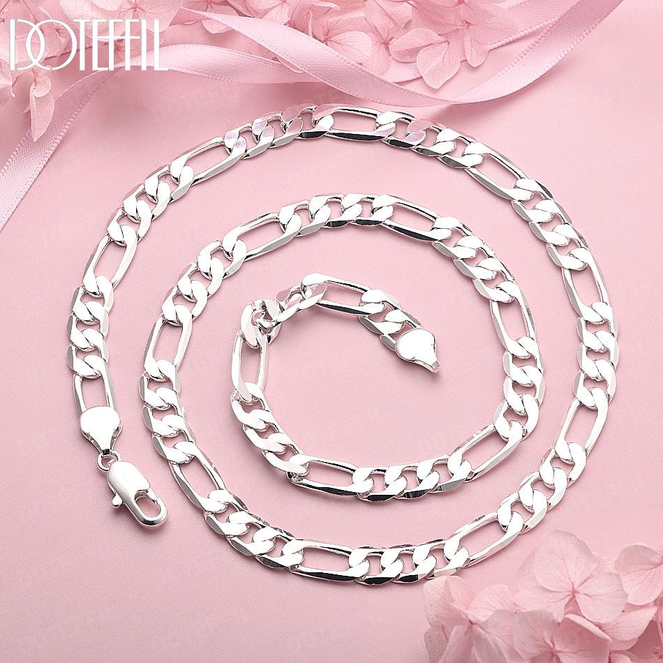 925 Sterling Silver 16-30 palců 8mm Boční řetízek Náhrdelník Svatba Šperky
