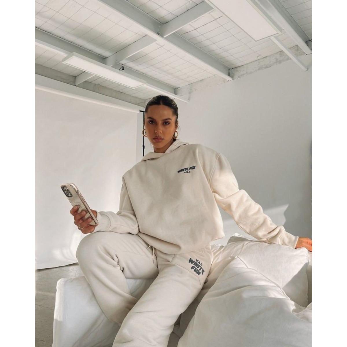 

RogueWave Жіночий спортивний костюм з капюшоном, двокомпонентний набір: Худі з довгим рукавом на флісі та штани-джоггери з принтом, Набори для весни та осені XXL