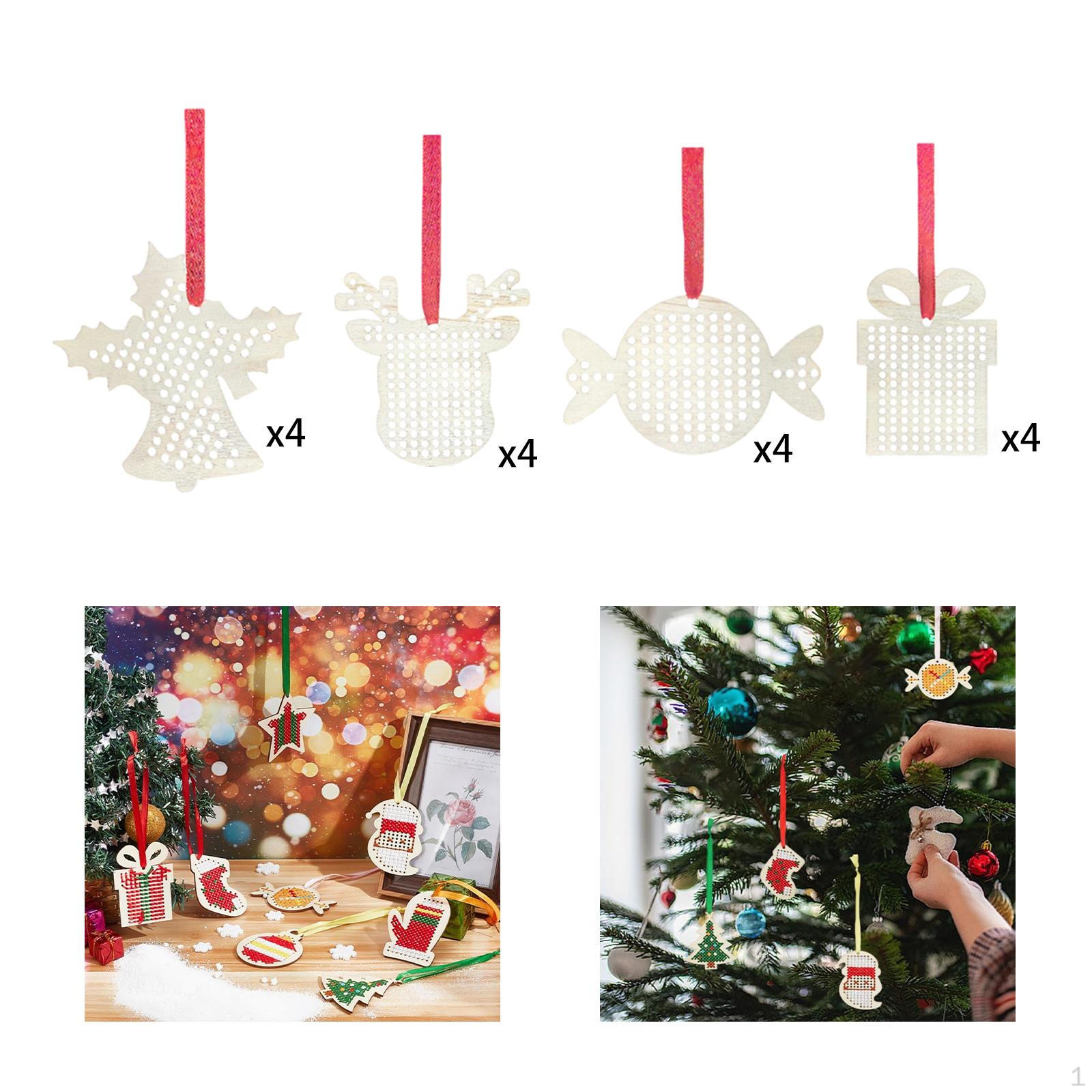 

Деревянные наборы для вышивки крестом рождественские украшения принадлежности для творческого творчества с 16 булавками своими руками Candy Maple Leaf