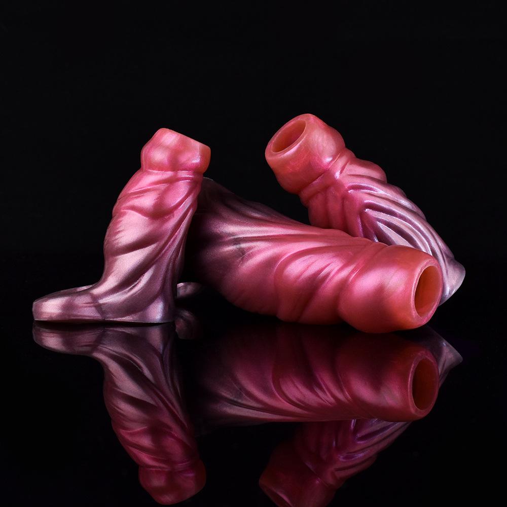 Erwachsenen Sexspielzeug Silikon Penis Hülle Verlängerung Kondom Vergrößerung Strap On Realistischer Dildo für Männer