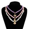 Pack of 3pcs Ocean Inspired Shell Bead Necklaces Layered Neckchain Adjustable with Unique Accents for Women And Girls