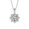 Snowflake Simulated Moissanite Necklace with Zircon Pendant - Women's Shiny Eight Hearts and Arrows Design