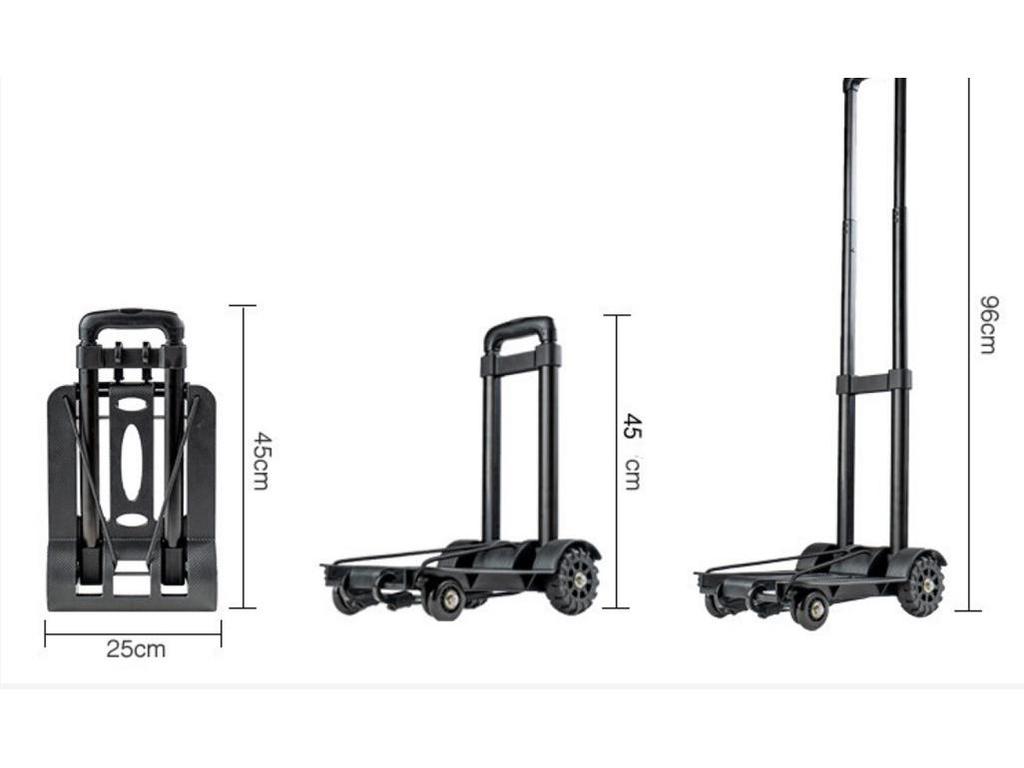 Compact Foldable Trolley: Portable Handcart for Supermarket Shopping and Luggage Transport