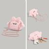 2024 Autumn Winter New Fluffy Pink Bunny Headphone Bag Cute Cartoon Mini Girl Plush Single Shoulder Crossbody Bag