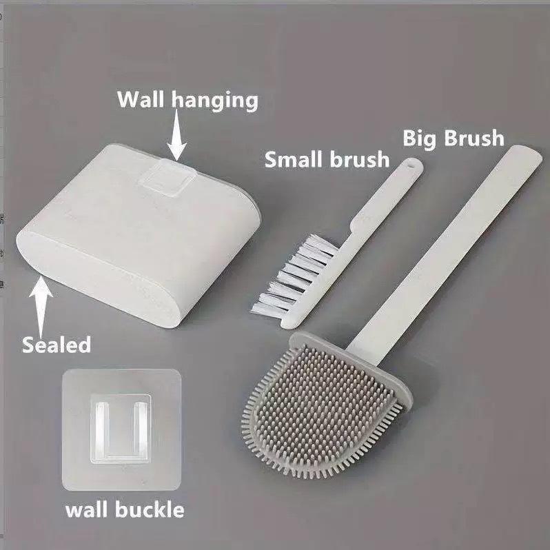 Bez wiercenia Dwustronny Zestaw Szczotek do Toalety Montowany na Ścianie - Czteroczęściowy Zestaw do Sprzątania Domu