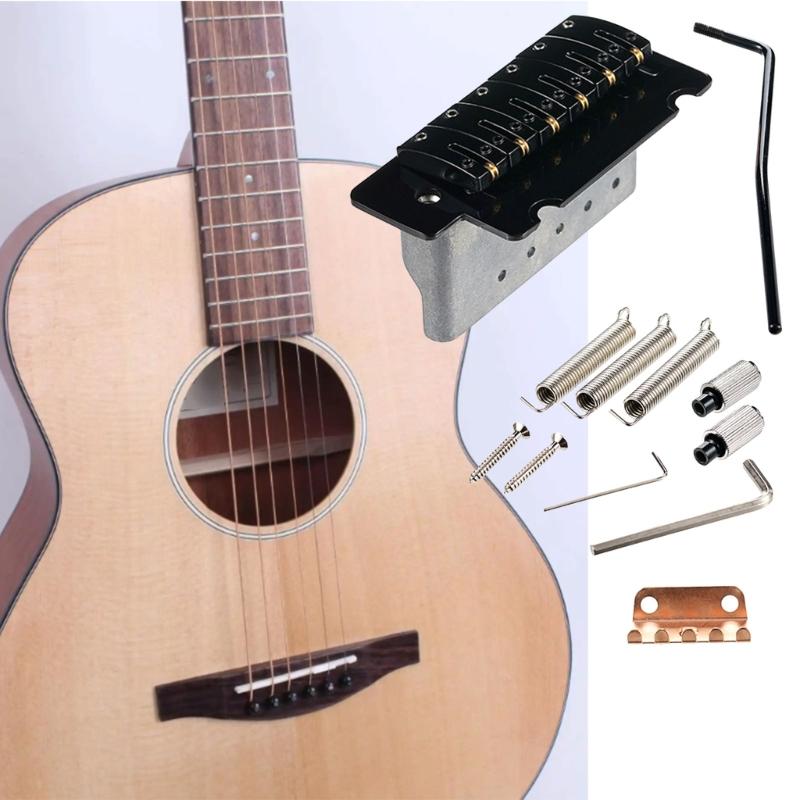 Professional 2 Point Tremolo System Metal Texture for Electric Guitars with Roller Saddles and Installation Hardware