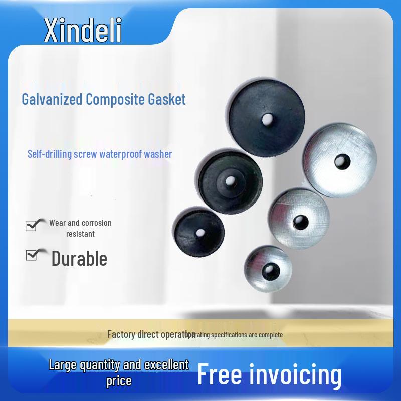 304 Stainless Steel/Galvanized Waterproof Anti-slip EPDM Washer with Self-tapping Drill-point Screw Galvanized Composite Washer 25mm 50 pcs