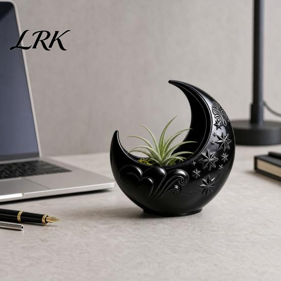 Blumentopf mit Weinranken-Textur, Halbmond-Pflanzgefäß, Künstlerischer Stern-Pflanzenhalter, Elegant geformtes Pflanzgefäß für Innen- und Außenbereich, Heimdekoration, Geschenk für Liebende