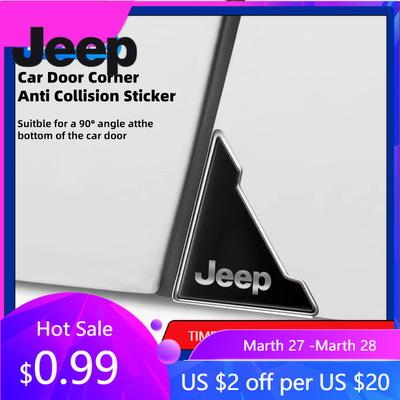 For Jeep 4Pcs Car Door Anticollision Stickers Anti Scratch Rubber Pad For Jeep Grand Cherokee Wrangler JK Gladiator Compass R