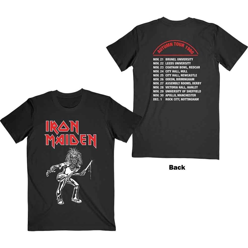 

Classic Rock Metal Band tshirt Iron Maiden Unisex T-Shirt: Autumn Tour 1980 (Back Print) XL